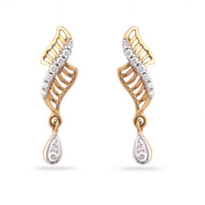 22KT Hallmark Gold Morden Design Diamond Earring