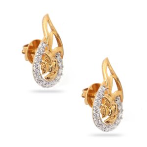 916 Hallmark Gold Light Weight Design Diamond Earring