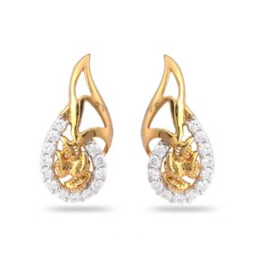 916 Hallmark Gold Light Weight Design Diamond Earring