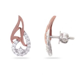 Rose gold daily wear hallmark diamond earring