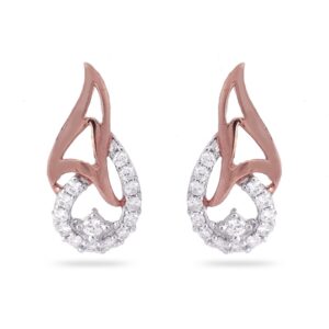 Rose gold daily wear hallmark diamond earring