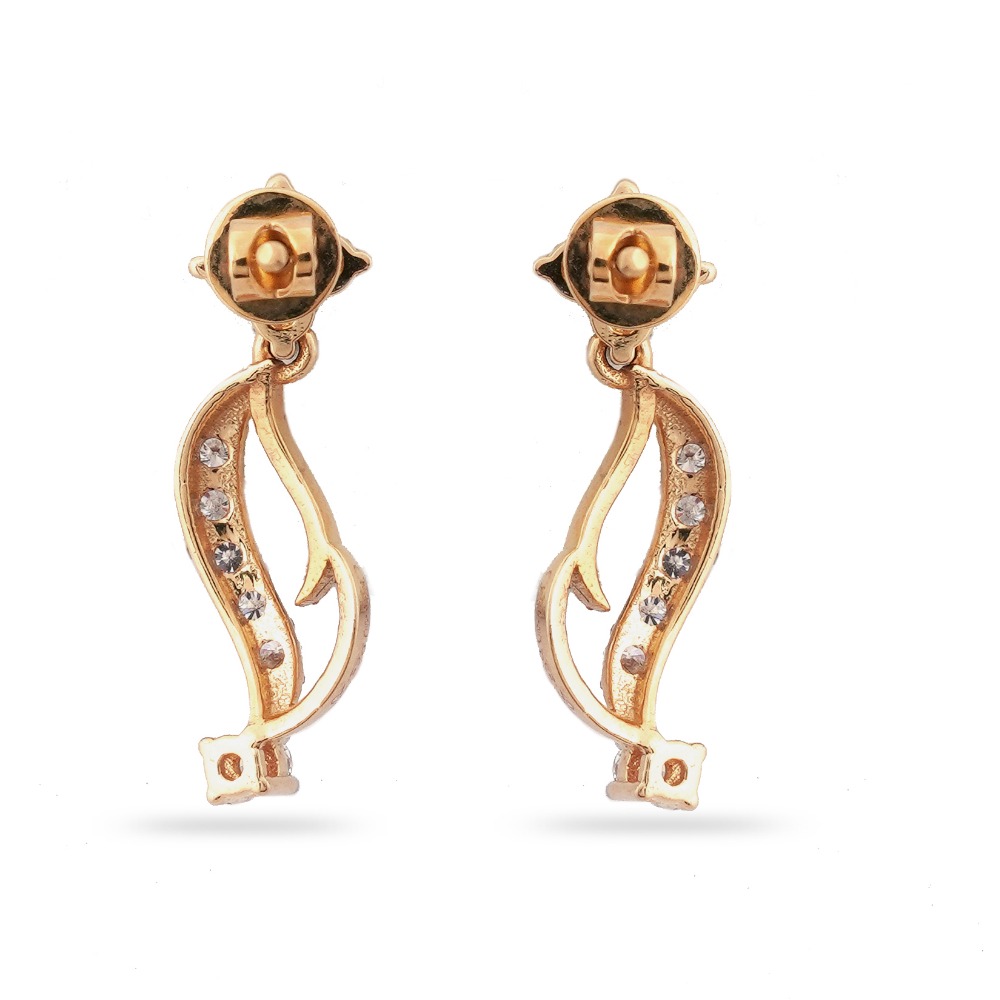 916 Gold New Simple Design Diamond Earring - Image 3
