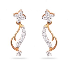 22KT Gold Elegant Design Diamond Earring