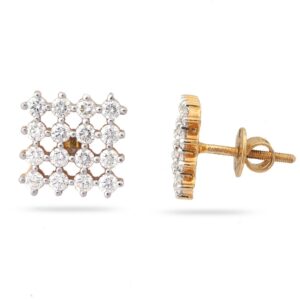 22KT Gold  Elegant Design Diamond Earring