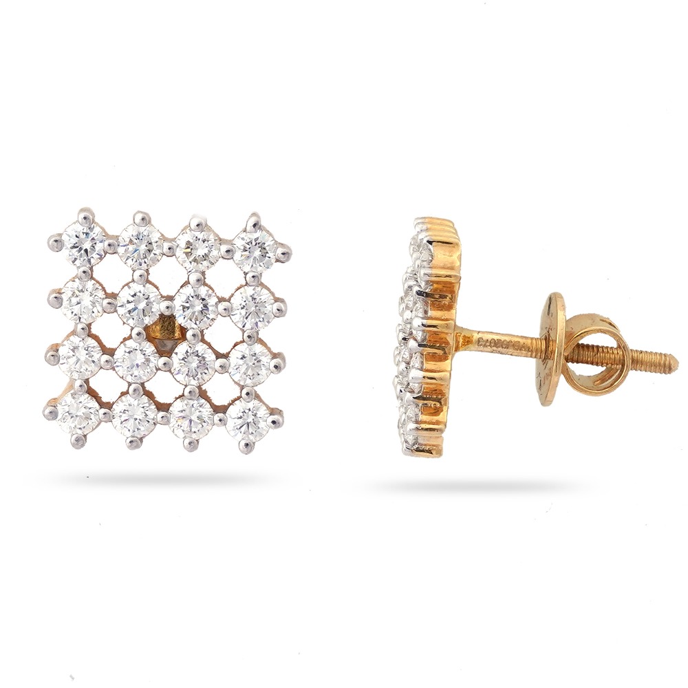 22KT Gold Elegant Design Diamond Earring - Image 3