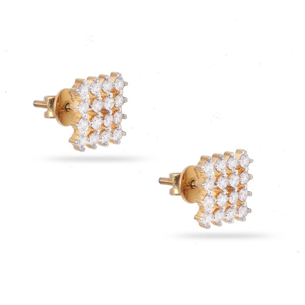 22KT Gold Elegant Design Diamond Earring - Image 2