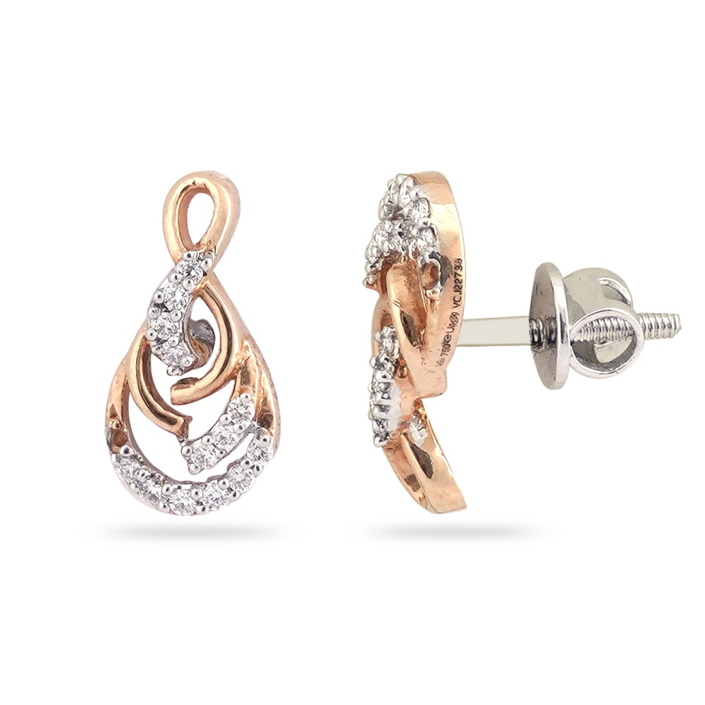 Rose Gold Unique Design Earring - Image 2