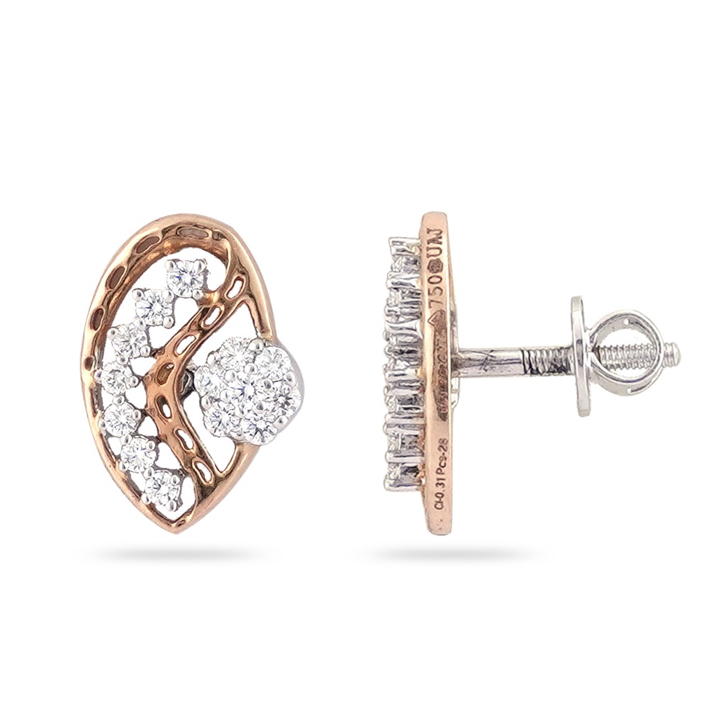 916 gold Hallmark Classis Diamond earring - Image 2