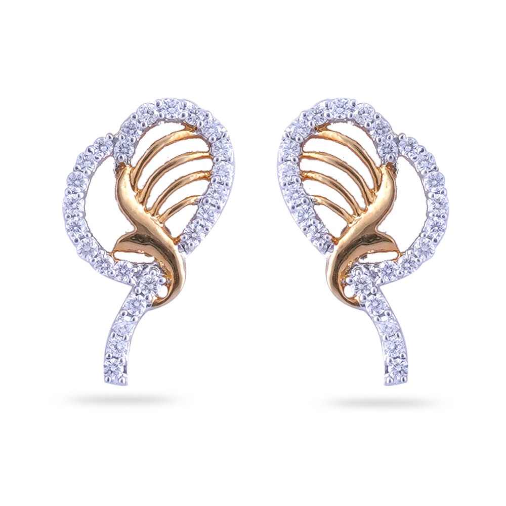 916 Hallmark Gold Ethnic Design Diamond Earring