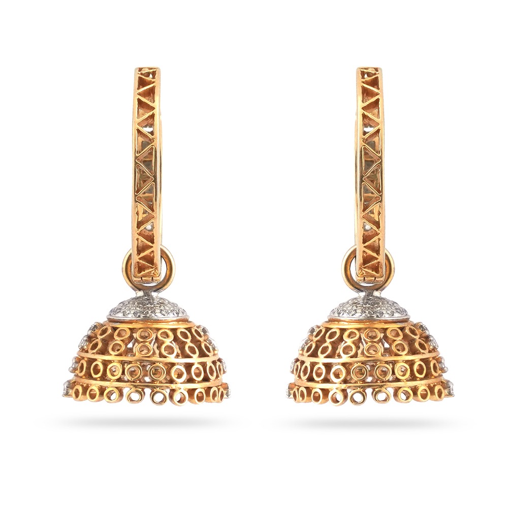 916 gold Light Weight Design Hallmark Earring - Image 3