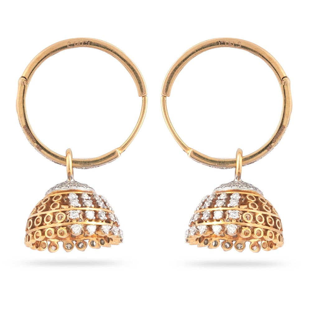 916 gold Light Weight Design Hallmark Earring - Image 2