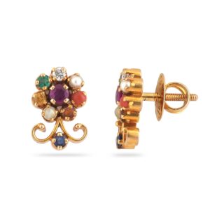 916 Gold Color Full Stone Diamond  Earring