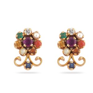 916 Gold Color Full Stone Diamond  Earring