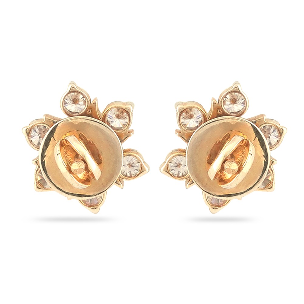 22KT Gold Diamond Small Design Earring - Image 4