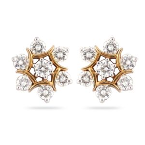 22KT Gold Diamond Small Design Earring