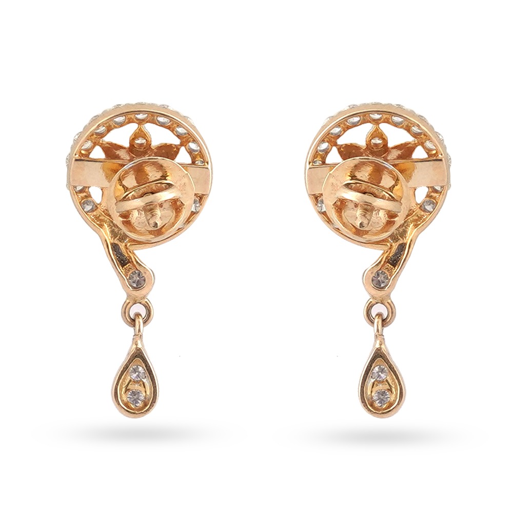 916 Gold Unique Hallmark Design Gold Earring - Image 4