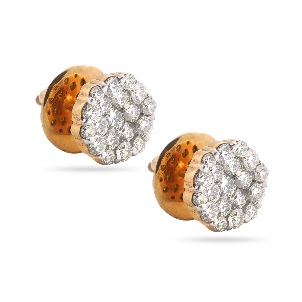 Exclusive Design Gold Diamond Earring - Image 3