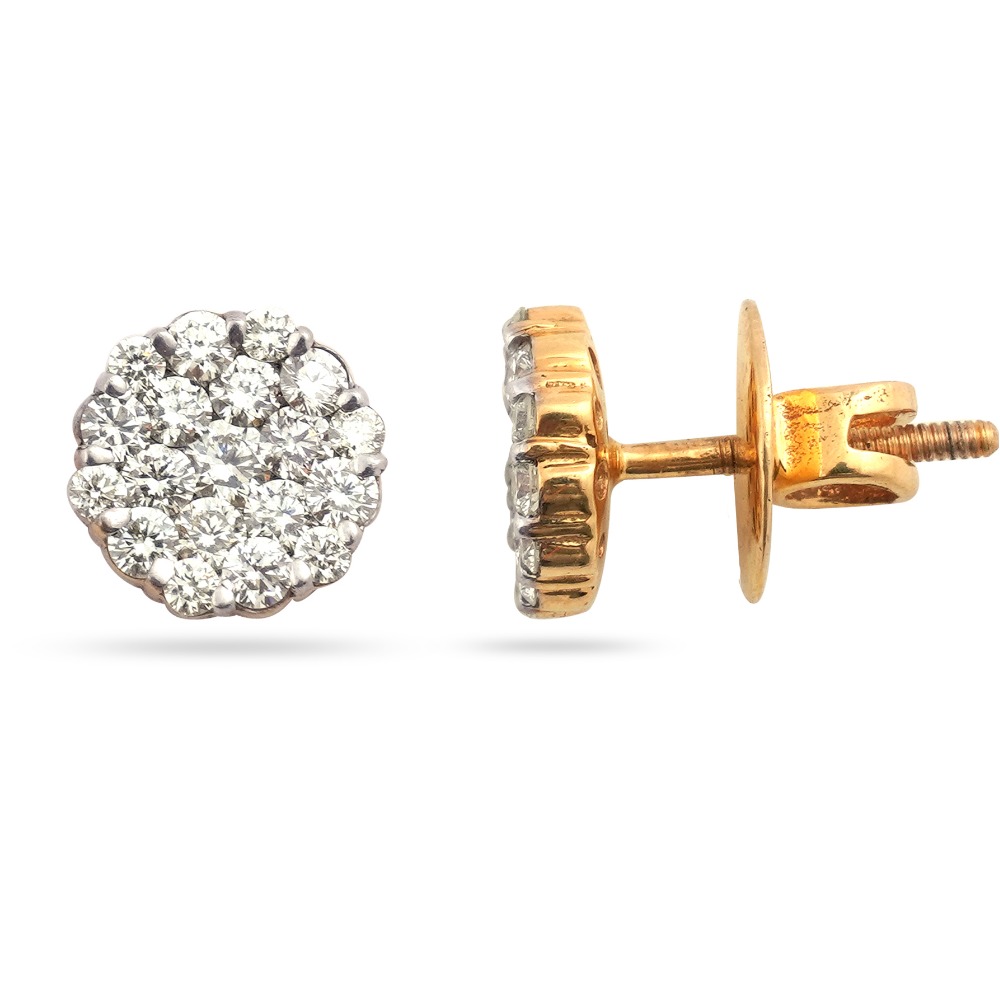 Exclusive Design Gold Diamond Earring - Image 2
