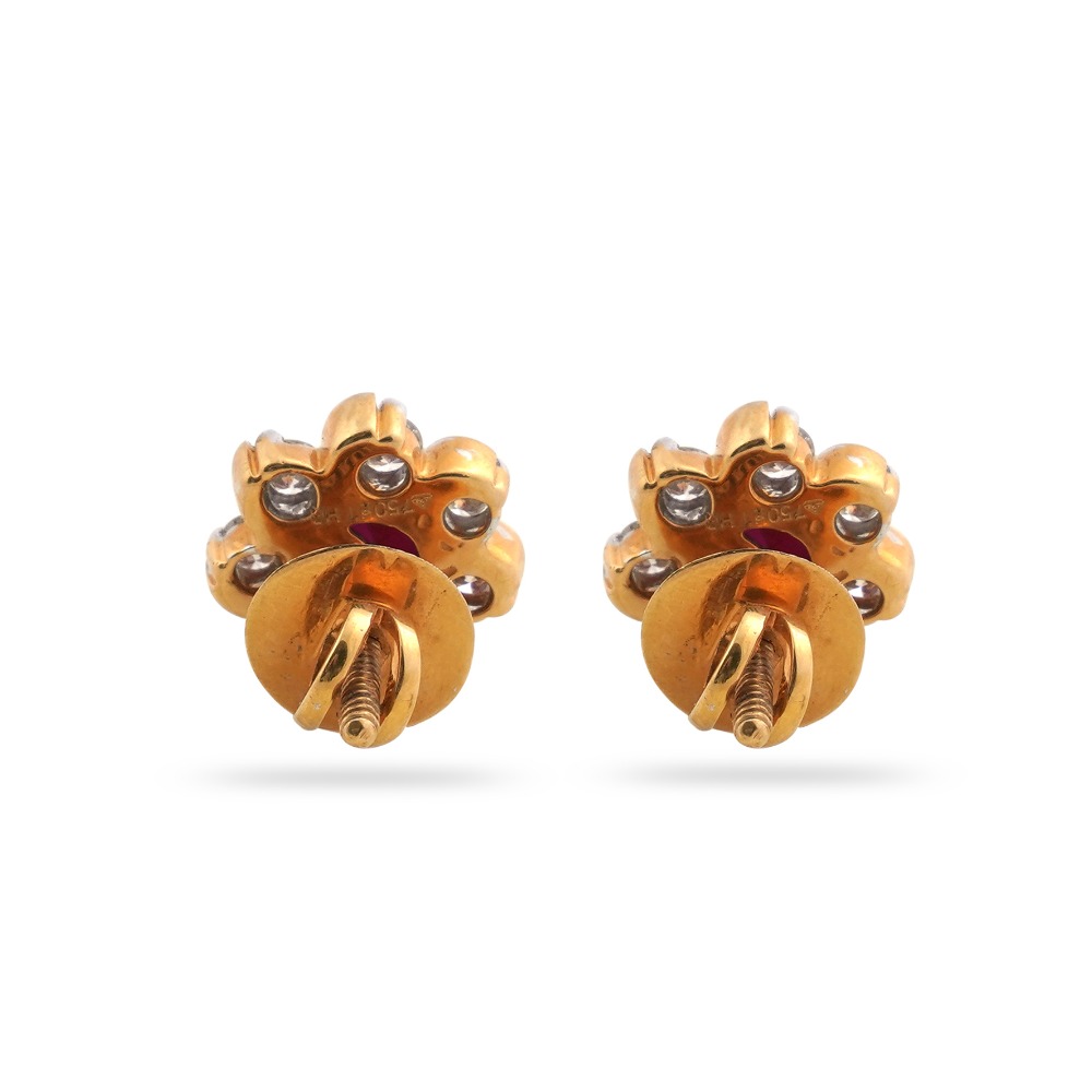 916 Gold Hallmark Attractive Diamond Earring - Image 4