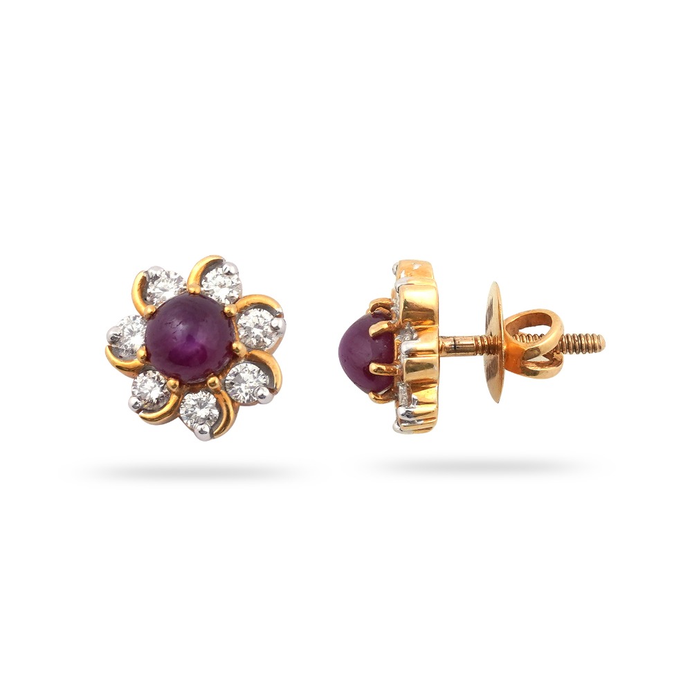 916 Gold Hallmark Attractive Diamond Earring - Image 3