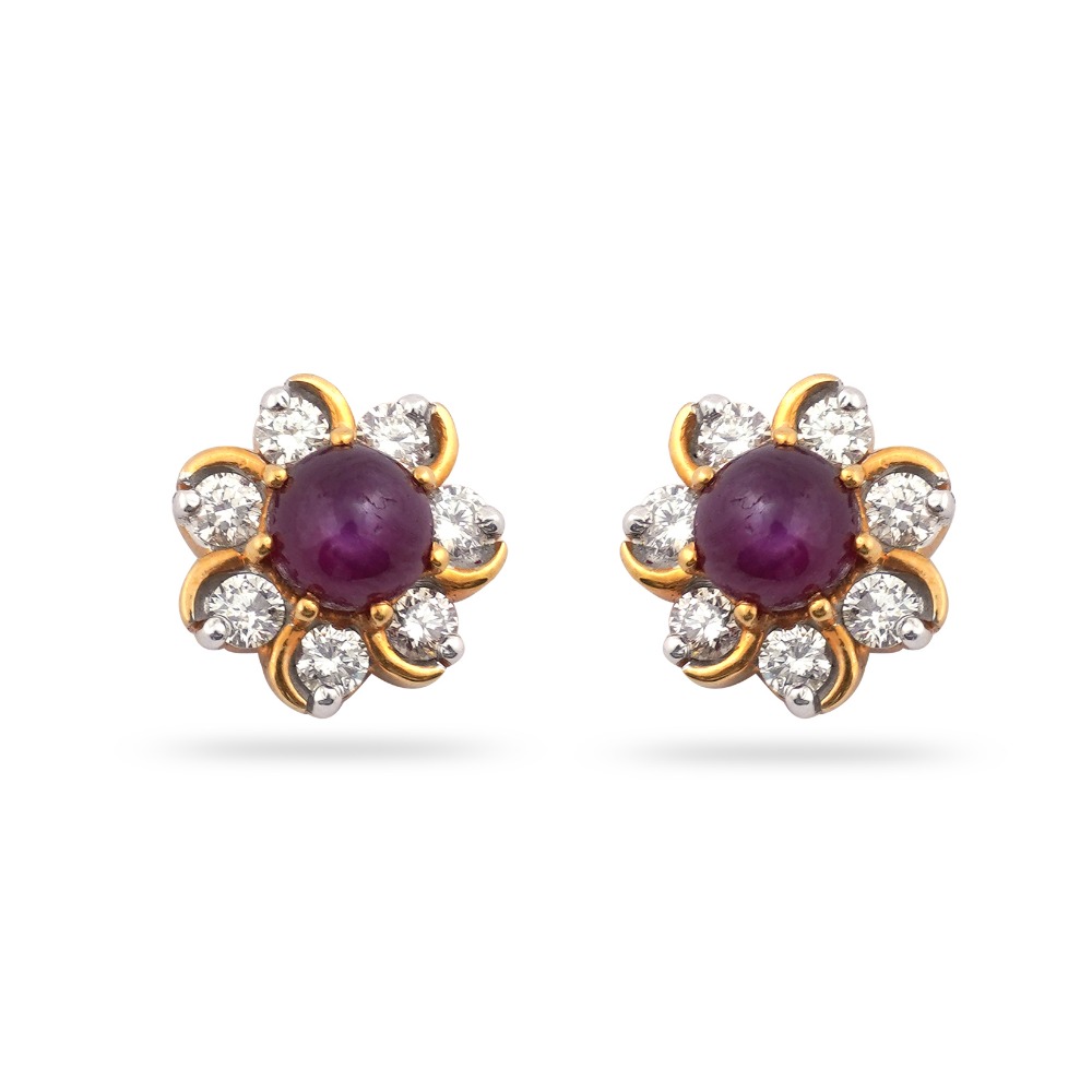 916 Gold Hallmark Attractive Diamond Earring