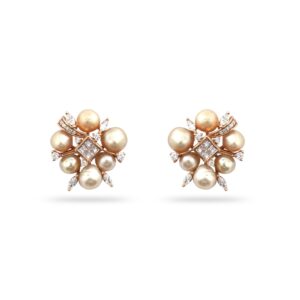 916 Gold Classic Design Diamond Earring