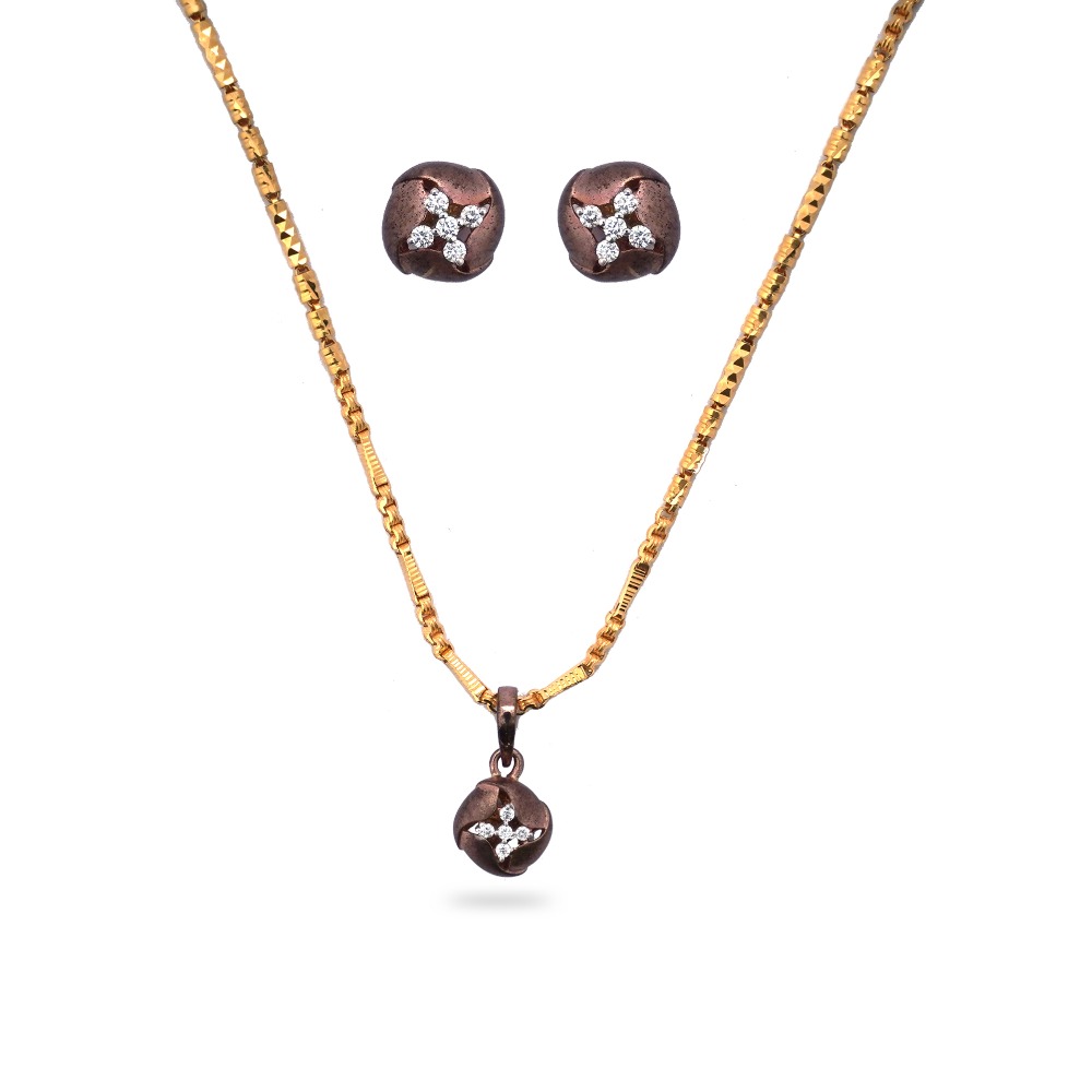 22K Gold Designer Pendant Set