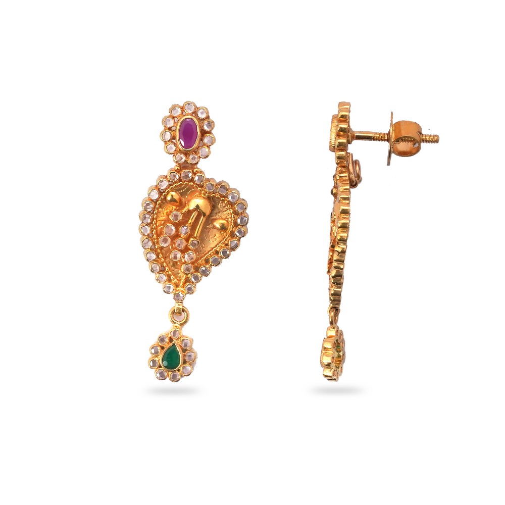 916 Gold Heart Shape Pendant Set - Image 4