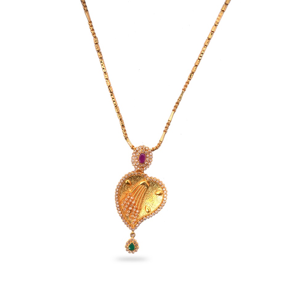 916 Gold Heart Shape Pendant Set - Image 2