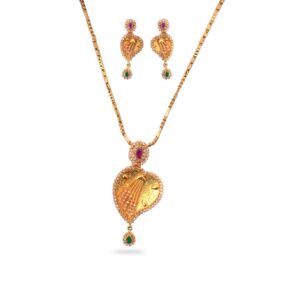916 Gold Heart Shape Pendant Set