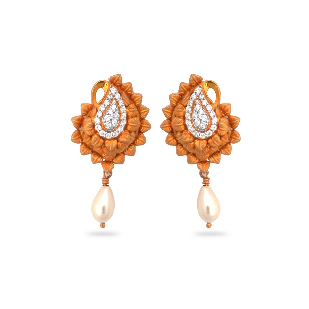 22K Gold Mango Design Pendant Set - Image 3
