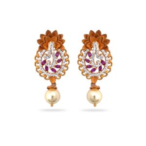 916 Gold Attractive Diamond Pendant Set