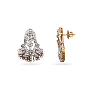 22K Gold Designer Diamond Pendant Set