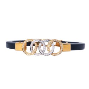 916 Gold Leather Belt Bracelet