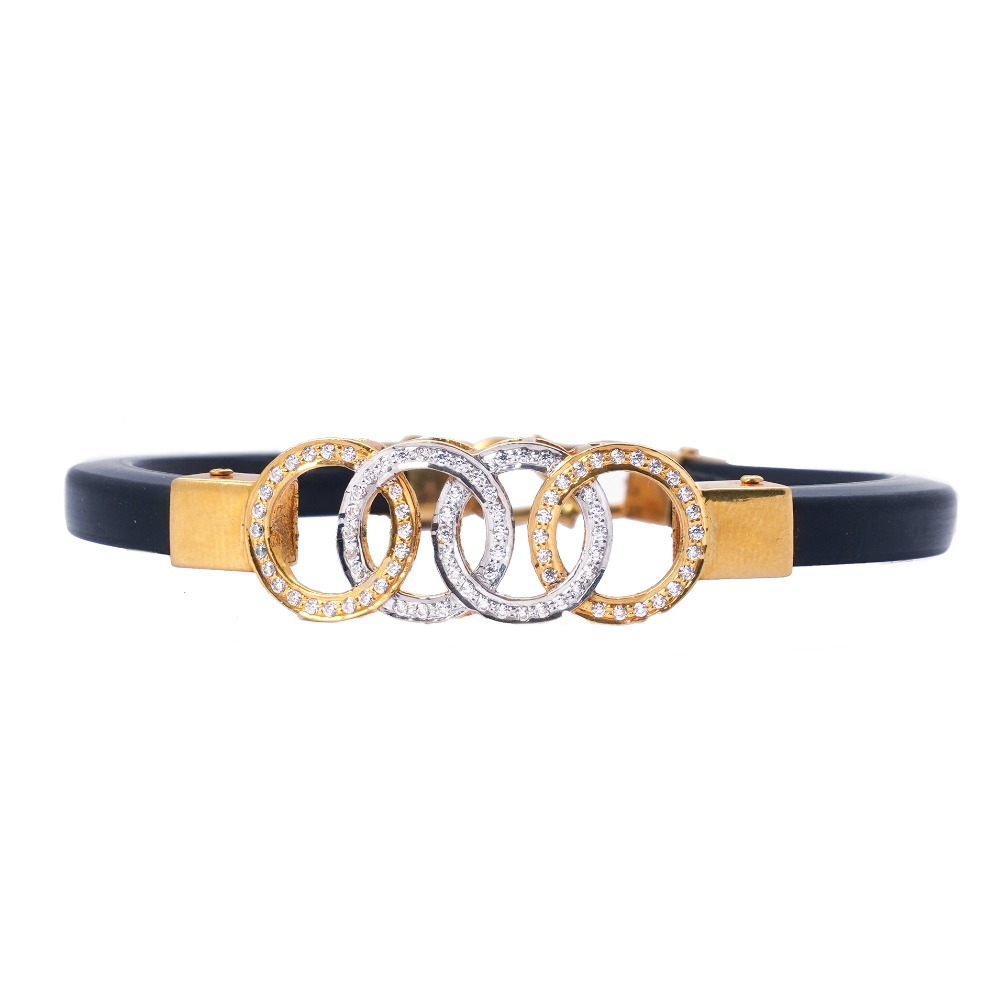916 Gold Leather Belt Bracelet - Image 2