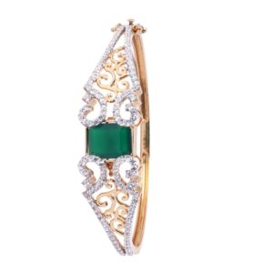22K Gold Green Stone Bracelet