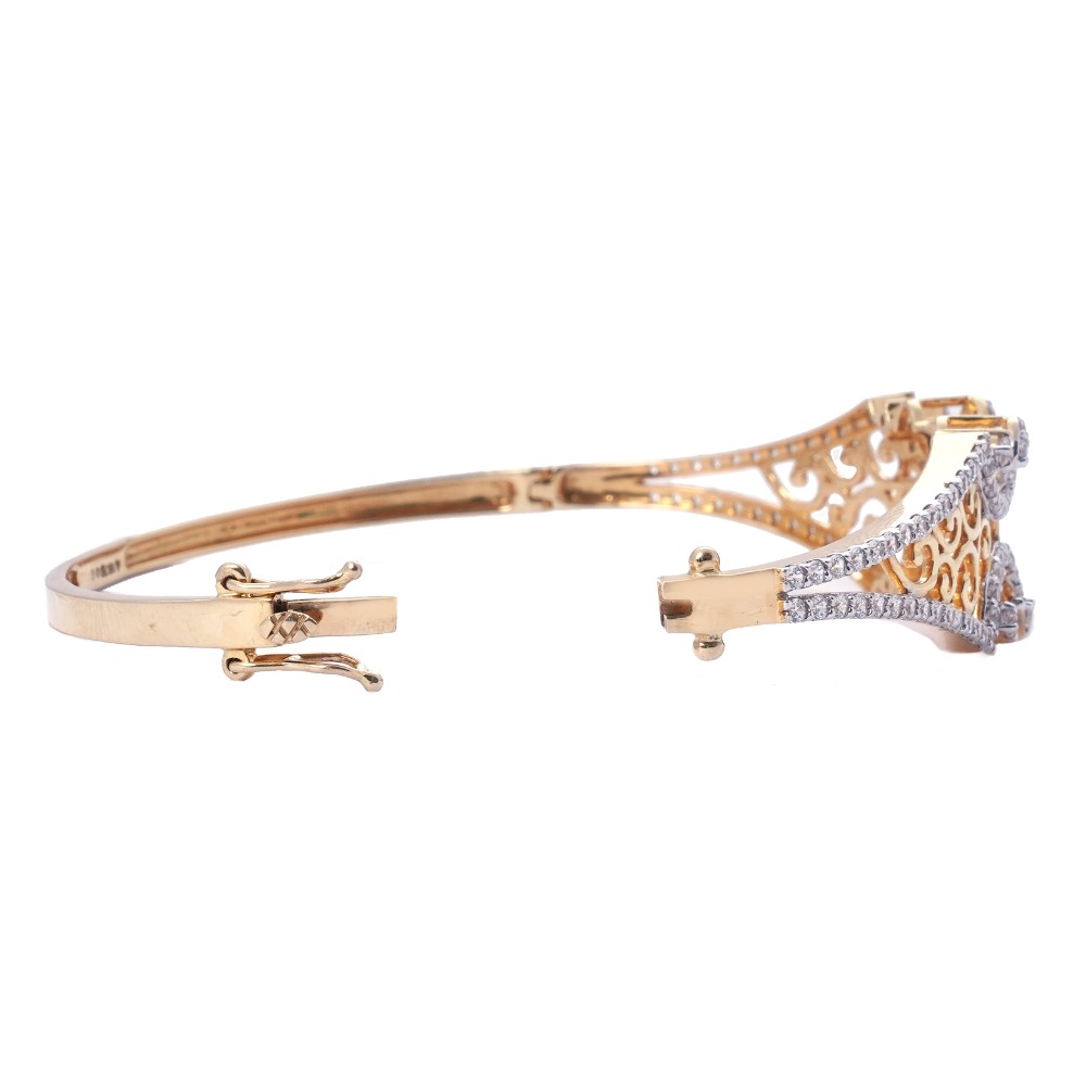 22K Gold Green Stone Bracelet - Image 3