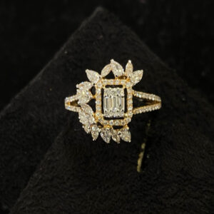 Fancy engagement diamond ring