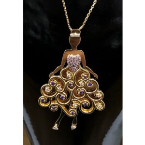 18K angel charm pendant chain