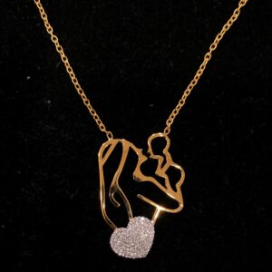 Gold heart shape pendant chain