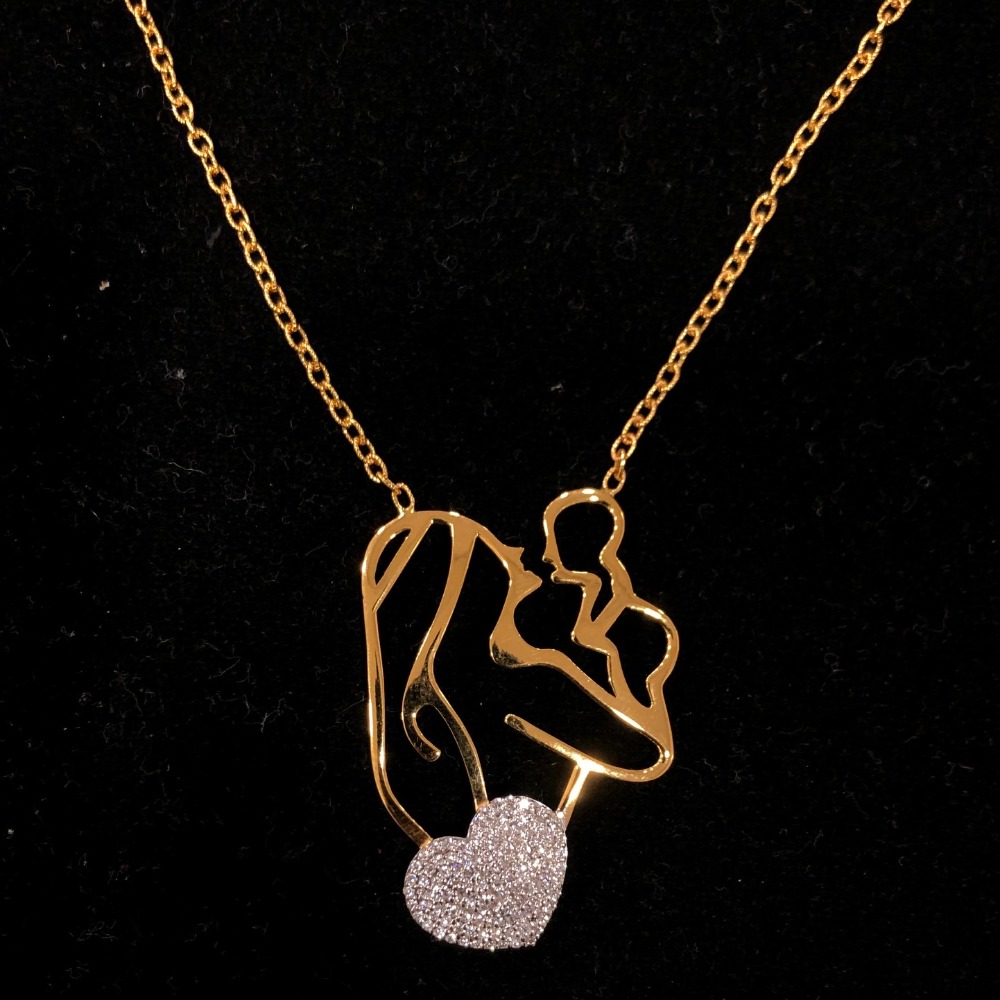 Gold heart shape pendant chain