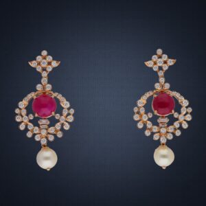 18KT gold color stone diamond necklace set