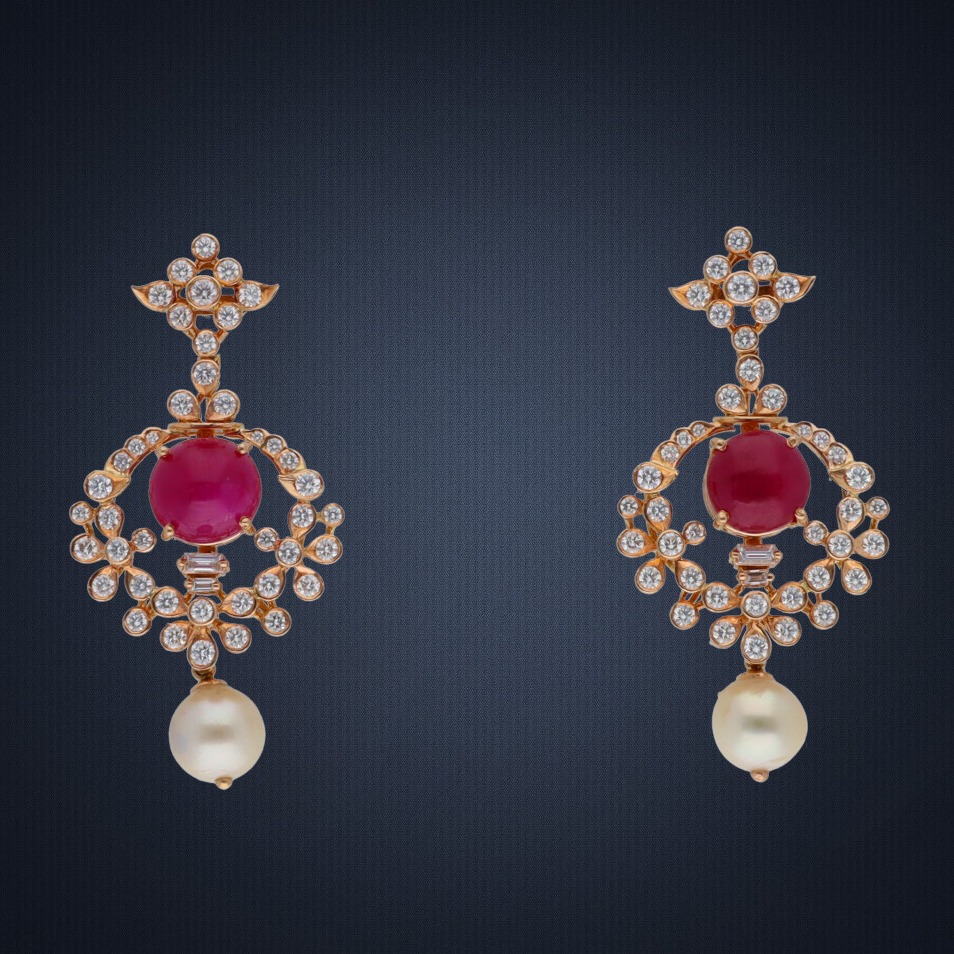 18KT gold color stone diamond necklace set - Image 2