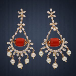18KT Gold Color Stone Diamond Necklace Set