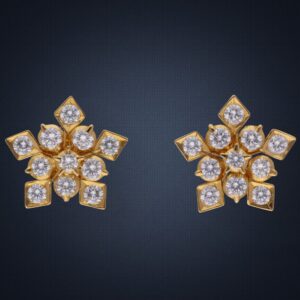 22K Gold Delicate Diamond Earring