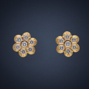 916 Gold 14 Diamonds Earring
