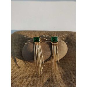 Ladies Green Brass Earrings