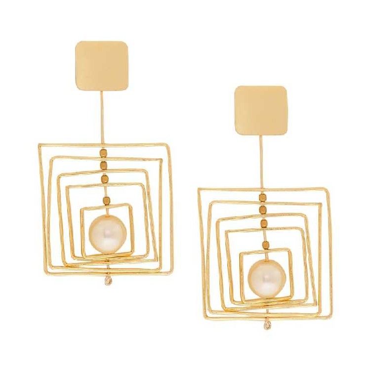 Fancy Brass Ladies Long Earring