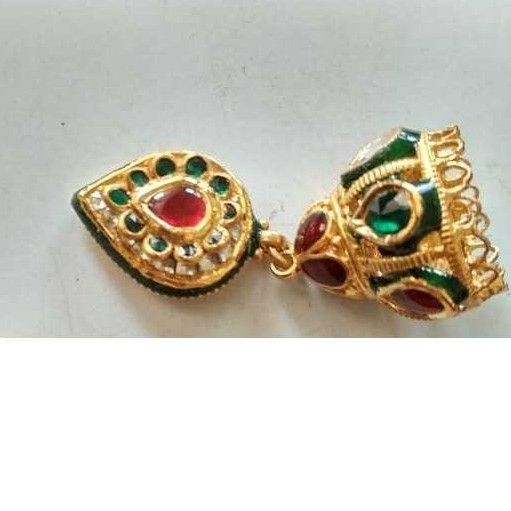 22KT Gold Meenakari Jumka