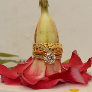 22KT Gold Stylish Couple Band